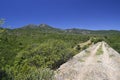 View of abandoned mining railway of Sulcis Royalty Free Stock Photo