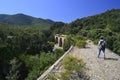 View of abandoned mining railway of Sulcis Royalty Free Stock Photo