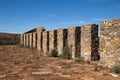 View from the abandoned shearing shed across to the arid hills