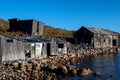 View of abandoned small house on the river bank. Royalty Free Stock Photo