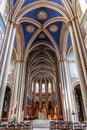 View of the Abbaye Saint-Germain-des-Pres abbey, a Romanesque medieval Benedictine church located on the Left Bank in Paris Royalty Free Stock Photo