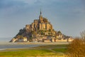 Mont Saint Michel in the early morning. Royalty Free Stock Photo