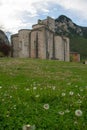 View of Abbey of San Vittore alle Chiuse near Grotte di Frasassi caves, Genga, Italy