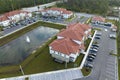 View from above of apartment residential condos in Florida suburban area. American condominiums as example of real Royalty Free Stock Photo