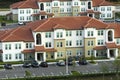 View from above of apartment residential condos in Florida suburban area. American condominiums as example of real Royalty Free Stock Photo