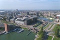 View from above on canals and cityscape of Rotterdam Royalty Free Stock Photo