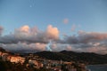 Sunset view of a mediterranean city Royalty Free Stock Photo