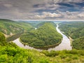 View from above at Cloef of the river Saar in Germany