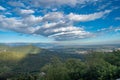 View from above of clouds and green in Sacro Monte of Varese Lombardy, Italy Royalty Free Stock Photo