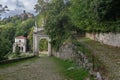 View from above of clouds and green in Sacro Monte of Varese Lombardy, Italy Royalty Free Stock Photo