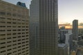 View from above of concrete and glass skyscraper buildings in downtown district of Miami Brickell in Florida, USA at Royalty Free Stock Photo