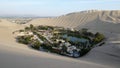 View from above of the desert oasis Huacachina near Ica Peru Royalty Free Stock Photo