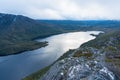 View from above on Dove lake. Cradle Mountain National Park Royalty Free Stock Photo