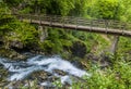 A view above falls on the Radovna River at the end of the Vintgar Gorge in Slovenia Royalty Free Stock Photo