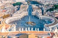 View from above on the famous St. Peter`s Square, Piazza San Pietro is a large plaza located directly in front of St. Peter`s Royalty Free Stock Photo