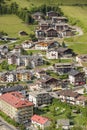 View from above at a the hoses in a alp village in val gardena, Italy