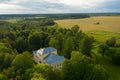 View from above on the main house of the estate of the landowners Wulf
