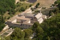 View from above on the monastery Abbaye Notre-Dame de Senanque , France