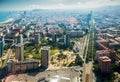 Modern neighbourhoods of Barcelona in Spain, aerial view Royalty Free Stock Photo