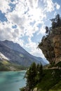 View above Oeschinen lake in swiss alps Royalty Free Stock Photo