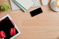 View from above office desk. Royalty Free Stock Photo