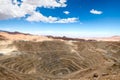 View from above of the pit of an open-pit copper mine Royalty Free Stock Photo