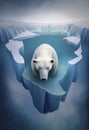 Polar bear in north pole. Climate change, Generative AI Royalty Free Stock Photo