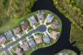 View from above of residential houses in living area in North Port, FL. American dream homes as example of real estate Royalty Free Stock Photo