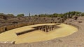 View from above on the roman amphitheatre at Italica, Roman city in the province of Hispania Baetica