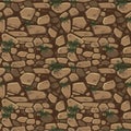 View from above seamless background texture brown stones. Illustration For Ui Game element