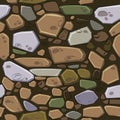 View from above seamless background texture colored stones. Illustration For Ui Game element Royalty Free Stock Photo