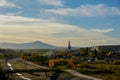 View from above on a small Ural city.