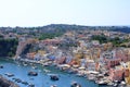 View from above to the beautiful Marina di Procida, Island between naples and Ischia, Italy Royalty Free Stock Photo