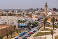 View to minaret of Bourguiba mosque in Monastir. Royalty Free Stock Photo