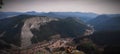 View from above to Trigrad village in Rhodope mountains