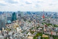 View from above on Tokyo Tower with skyline in Japan Royalty Free Stock Photo