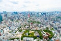 View from above on Tokyo Tower with skyline in Japan Royalty Free Stock Photo