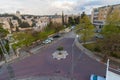 A view from above of a traffic square in the Givat Mordechai neighborhood of Jerusalem