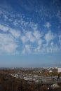 View from above on Unusual clouds over the city