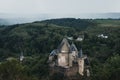 View from above of Vianden Castle, Luxembourg Royalty Free Stock Photo