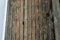 View from above, weathered and rotted wood deck in need of replacement Royalty Free Stock Photo