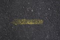 Yellow line on asphalt pavement texture Royalty Free Stock Photo