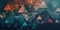 The view of the abstract geometry shape that painted with muted color. AIG51.