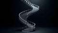 An abstract spiral staircase floating in an infinite, empty space