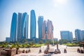 View of Abu Dhabi Skyline at sunlight, United Arab Emirates Royalty Free Stock Photo