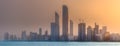 View of Abu Dhabi Skyline at sunrise, UAE Royalty Free Stock Photo