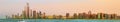 View of Abu Dhabi Skyline at sunset, UAE Royalty Free Stock Photo