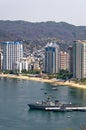 View of Acapulco Bay - hotels and beach Royalty Free Stock Photo