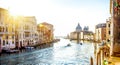 View from Accademia Bridge on Grand Canal in Venice, Italy Royalty Free Stock Photo