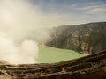 View on the acidic crater lake of the Ijen volcano in Indonesia, a sulfur mine and toxic gaz Royalty Free Stock Photo